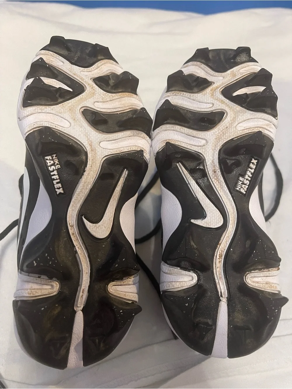 Nike alpha Huarache 10C Kids Black Athletic baseball cleats with White Logo